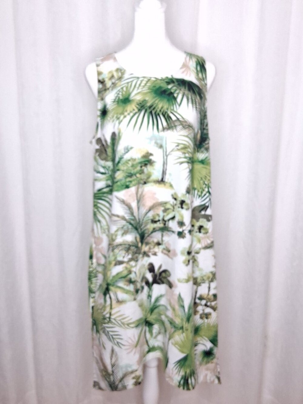 Tommy Bahama Forte Dei Tommy Shift Dress Linen Blend Palm Print